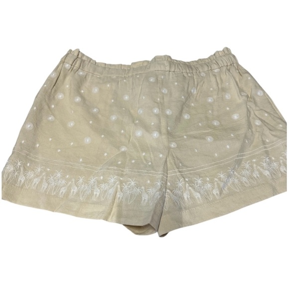 LOFT High Waist Tan and White Shorts with Drawstring - Picture 2 of 8